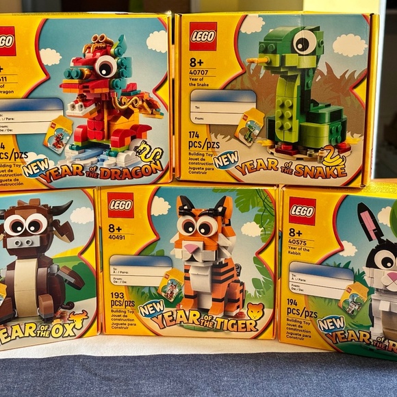 Year of the Snake 40707, Dragon 40611, Rabbit 40575, Tiger 40497 & Ox 40417 - Picture 1 of 2